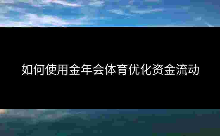如何使用金年会体育优化资金流动