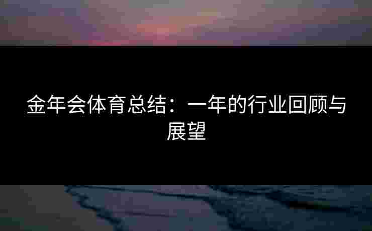金年会体育总结：一年的行业回顾与展望